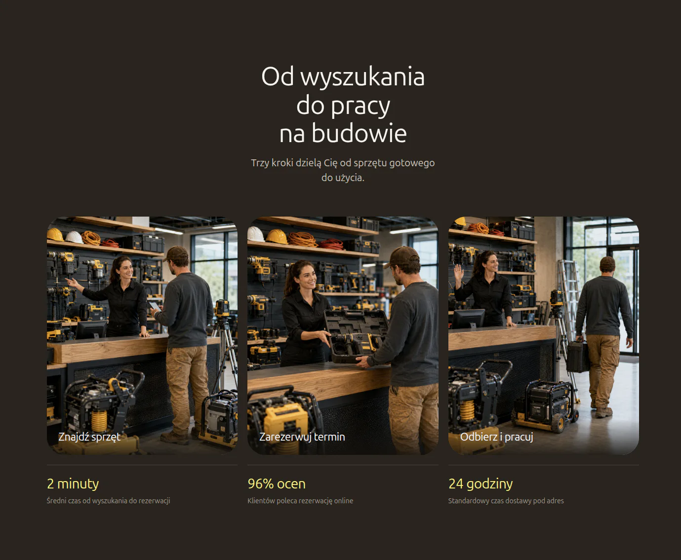 Przykładowy projekt strony internetowej wypożyczalni sprzętu budowlanego